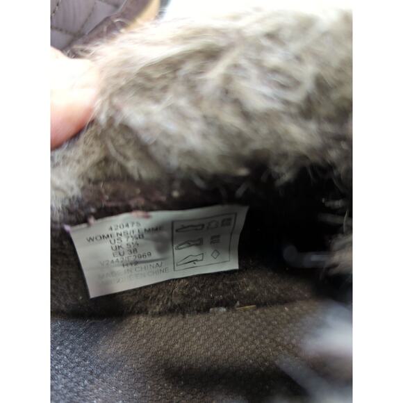 Lands End Womens 420475 Powder Belle Suede Shoe Faux Fur Lace Up Brown 7.5 - Picture 5 of 9